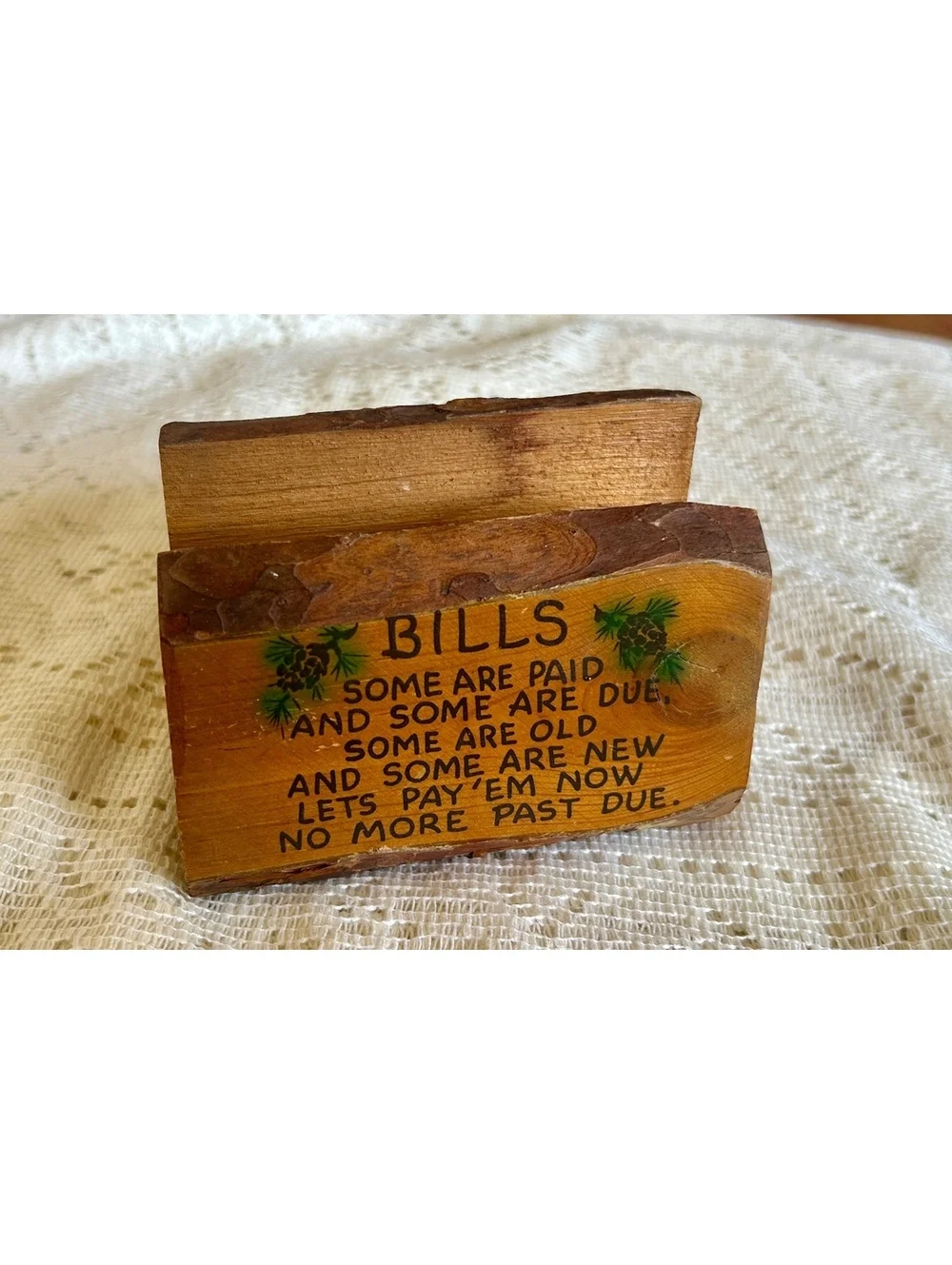 Vintage Cowell Redwood State Park Wooden Bill Holder